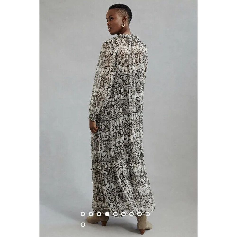New Anthropologie The Marais Printed Chiffon Maxi Dress size Small - Picture 3 of 9